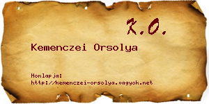Kemenczei Orsolya névjegykártya