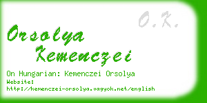 orsolya kemenczei business card